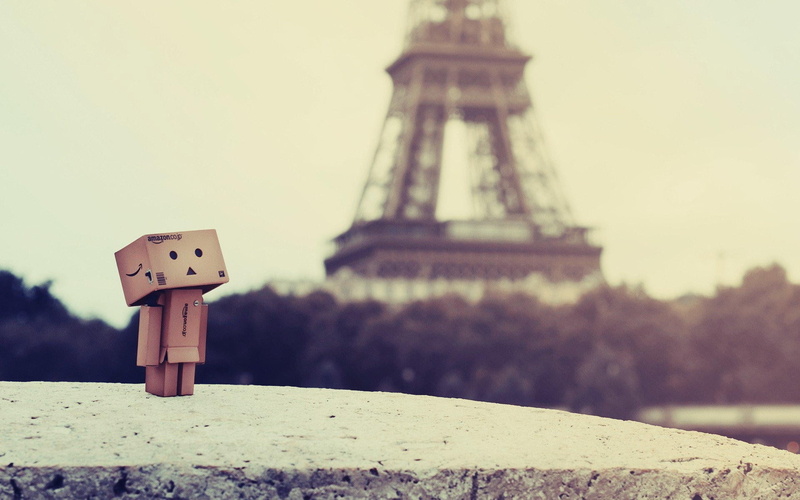 vintage, Danbo, 1080P, Eiffel Tower, creativity