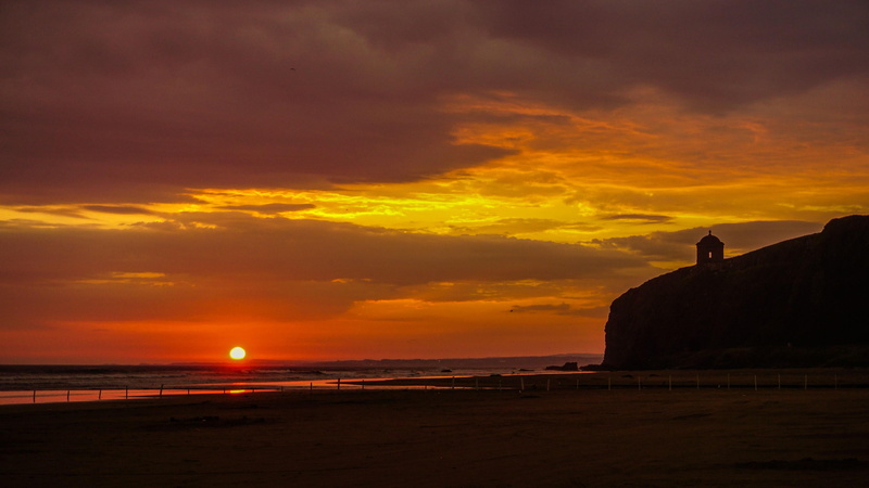 sky, sun, horizon over water, ireland, tranquility, sea, water, dramatic, orange color, sunrise, land, beauty in nature, dramatic sky, scenics - nature