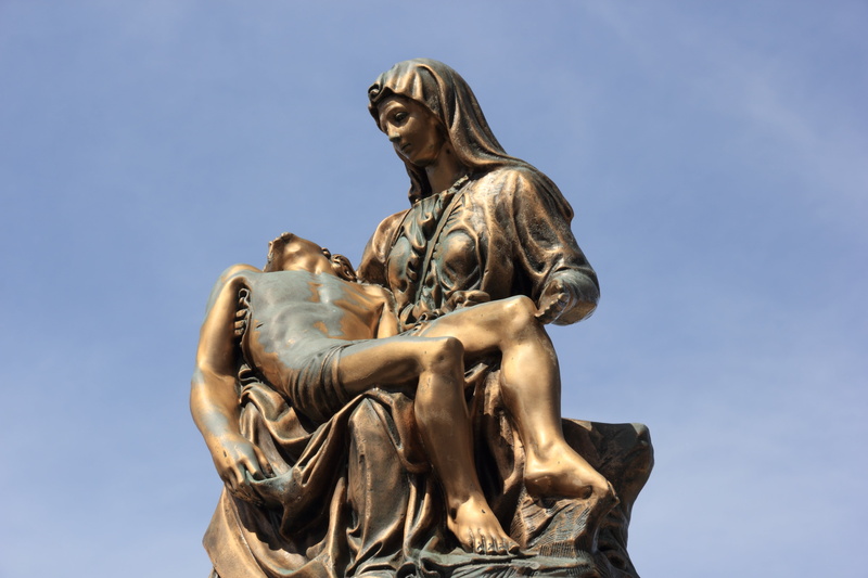 blue, 5K, sardinia, bosa, sky, statue, day, creativity, low angle view, representation, nature, the past, craft, history, human representation, dead, memorial