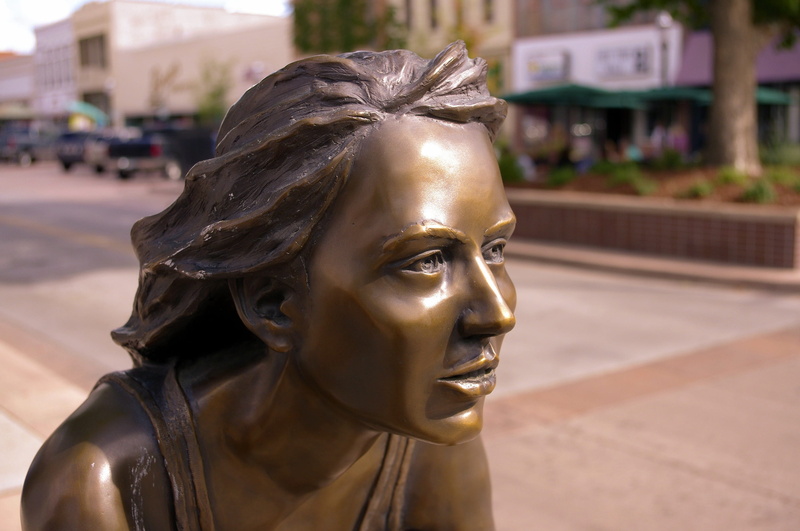 woman, statue, female, artwork, creativity, male likeness, focus on foreground, craft, person, white, representation, bronze - alloy, wheelin, corner, art