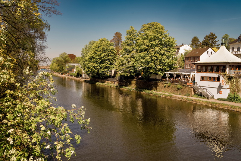 water, rest, outdoors, day, 5K, nature, sky, building exterior, nature reserve, waterfront, ruhr, ruhr area, ruhrauen, house, idyll, landscape, mülheim a