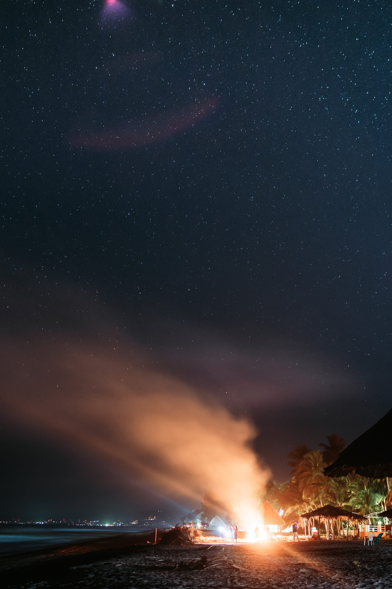 universe, flame, human, nighttime, buildings, scenics - nature, galaxy, nature, beach, beauty in nature, cangrejera beach, city, long exposure, smoke - physical structure