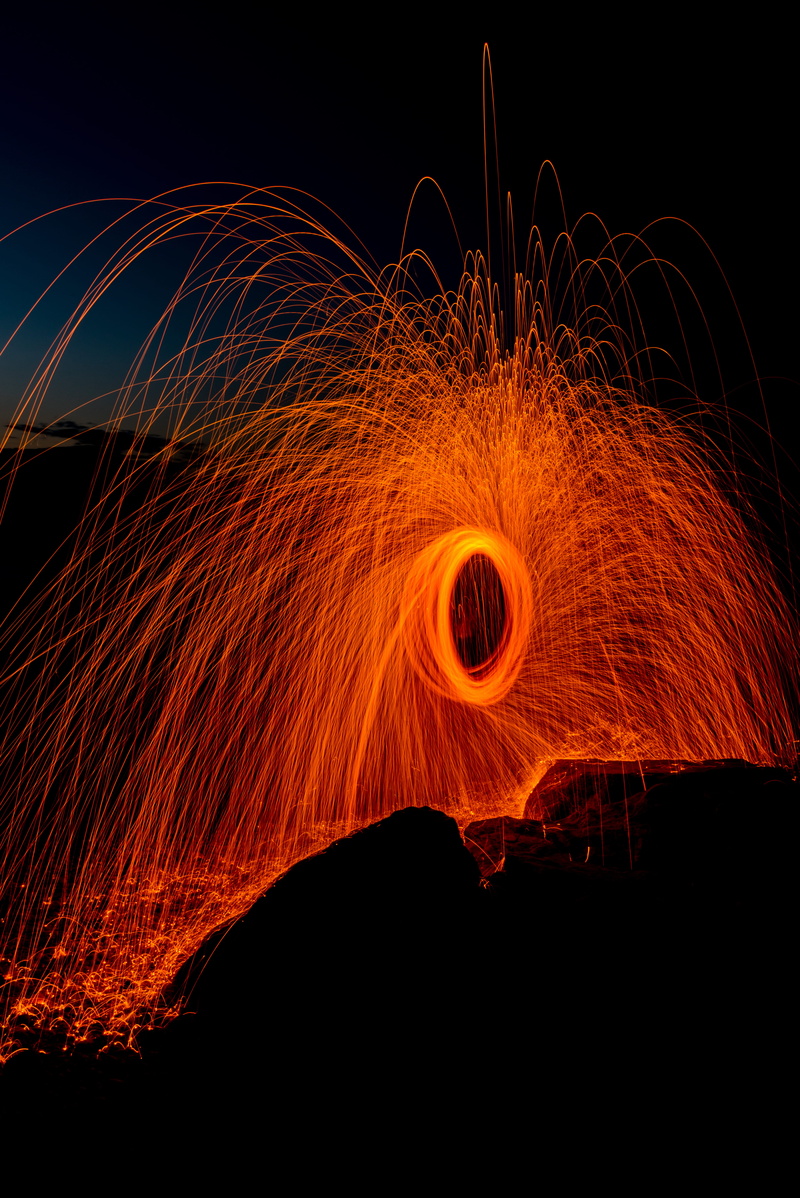 sparks, molten, burning, black Color, exploding, steel wool, backgrounds, heat - Temperature, spinning, person, circle, motion, bright, shiny, glowing