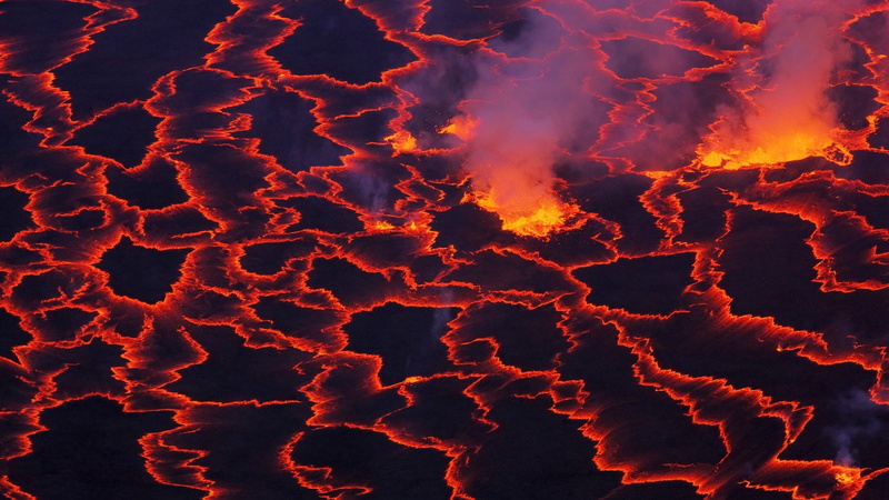 geology, burning, volcano, molten, sign, mountain, 1080P, accidents and disasters, environment, lava, water, landscape, beauty in nature, heat - temperature