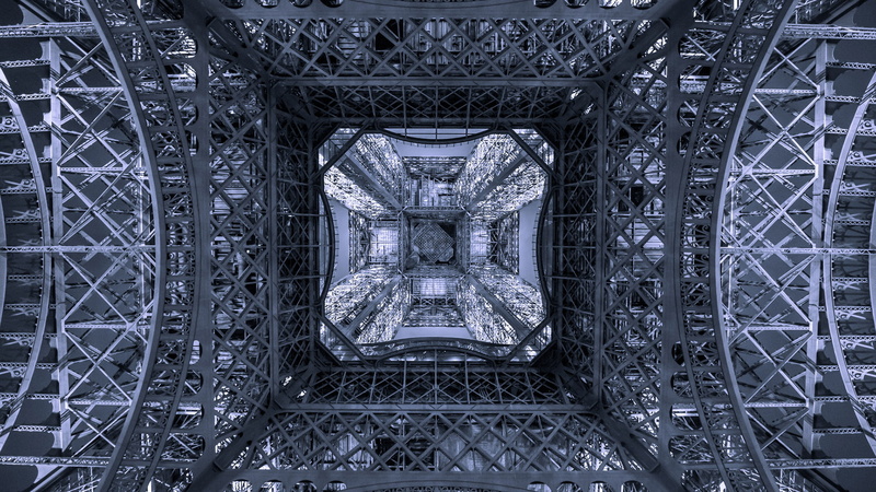 low angle view, ceiling, metal, worms eye view, art and craft, architecture and art, religion, day, history, representation, symmetry, France, building