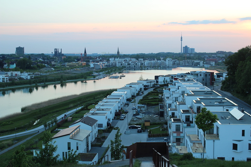 residential district, outdoors, south-facing slope, boats, city, port, hörde, nature, reflections, tourism, 5K, travel destinations, authority, dortmund