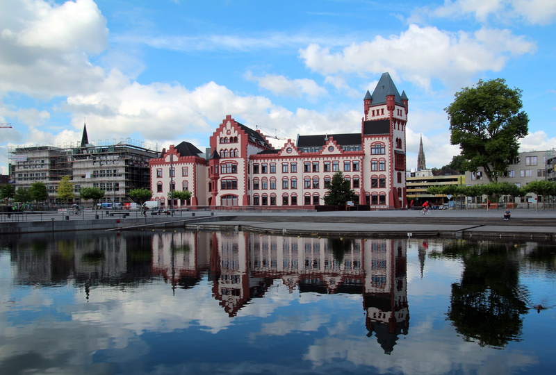 government, travel destinations, hörder castle, reflection, Phoenix Lake, old, lake, travel, cloud - sky, plant, built structure, hoesch, outdoors, Hörde