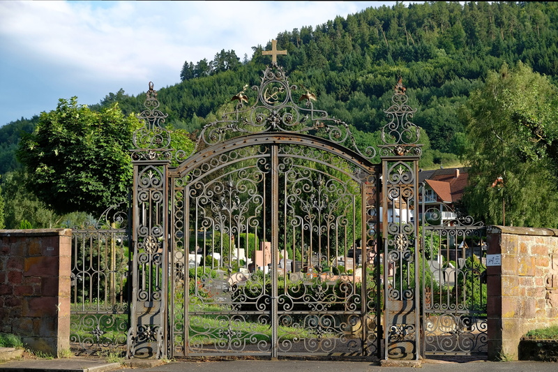 tree, ornament, sky, fence, input, closed, metal gate, 5K, architecture, history, building exterior, built structure, iron, gate, arch, no people, travel destinations