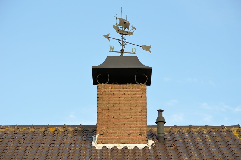 vane, built structure, outdoors, building exterior, nature, Rooftop, low angle view, 1080P, communication, Chimney, sunlight, roof, tower, Wind Vane, clear sky
