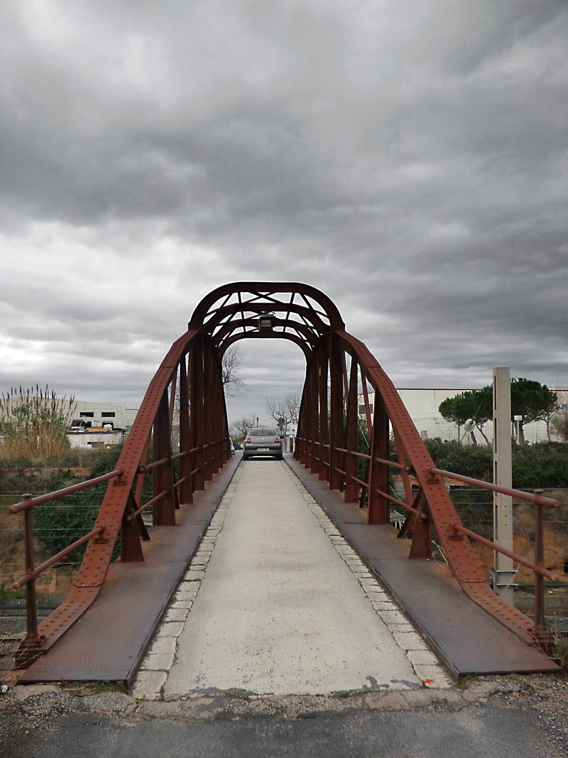 metal, footbridge, construction, overcast, bridge, engineering, nature, transportation, industrial architecture, diminishing perspective, alloy, the way forward