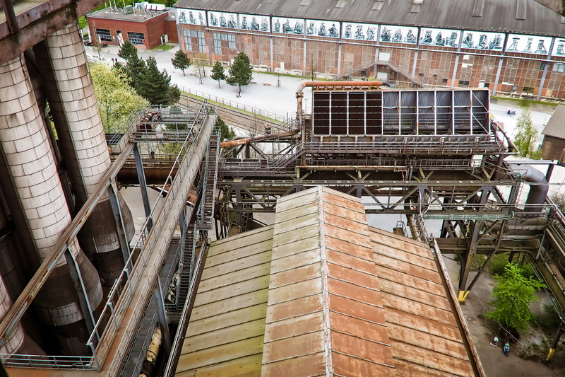 leave, steel production, transience, built structure, city, 4K, pipes, aerial, old factory, abandoned, lost places, landscape park, past, factory building