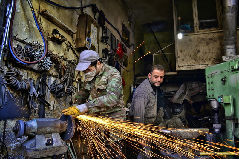 industry, the work, occupation, manufacturing equipment, factory, alloy, protective workwear, men, folk, machine, welder, daniel, protection, steel, sparks