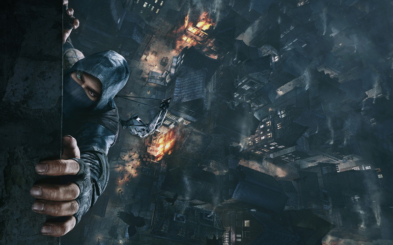 real people, burning, fire, Eidos interactive, Thief, Eidos montreal, Garrett, holding, metal industry, working, smoke - physical structure, 2014, one person