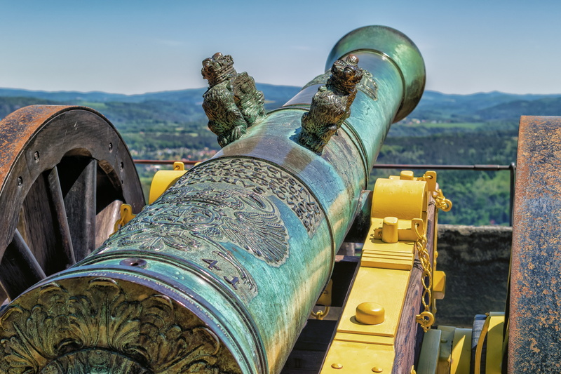 sky, war, nostalgia, antique, rusty, architecture, foundry, saxon switzerland, photography, focus on foreground, gun, canon, middle ages, transportation