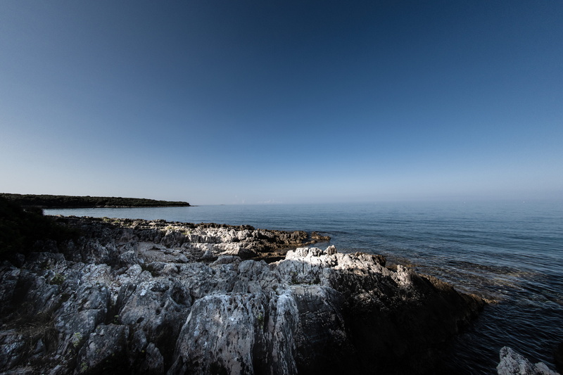 horizon over water, tranquility, body, ocean, landscape, blue lake, croatia, rocky, rocky coastline, clear sky, scenics - nature, solid, coast, beauty in nature