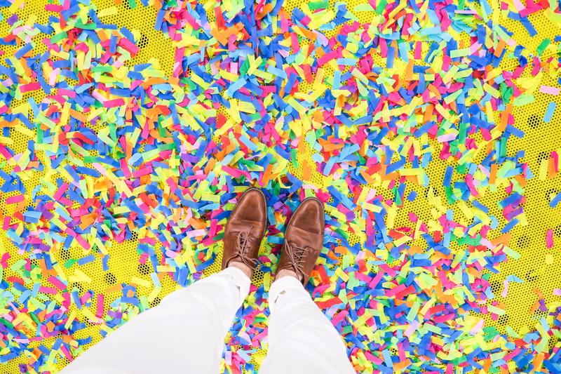 directly above, looking down, floral pattern, standing, personal perspective, human leg, leisure activity, one person, standing on the floor, men, celebration