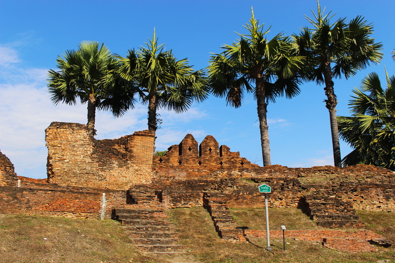 traditional, sky, fortress, serene, thailand, building, asia, brick, landscape, tree, Wall, history, exterior, ancient, archaeology, built structure, day