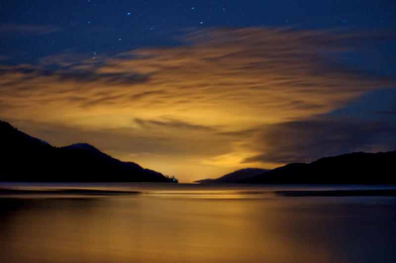dawn, water, sky, sunset, scenics - nature, star - space, romantic sky, fort augustus, lake, tranquil scene, stars, reflection, beach, sunrise, dark, nature