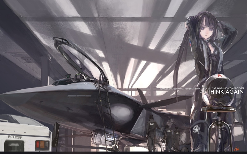 cartoon/comic, drawing, jet, pilot, 1080P, hd, anime