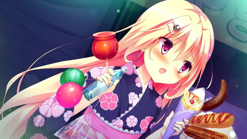 indoors, animal representation, sweet food, anime girls, one person, 1080P, art and craft, girls, blonde, decoration, multi colored, high angle view, festivals