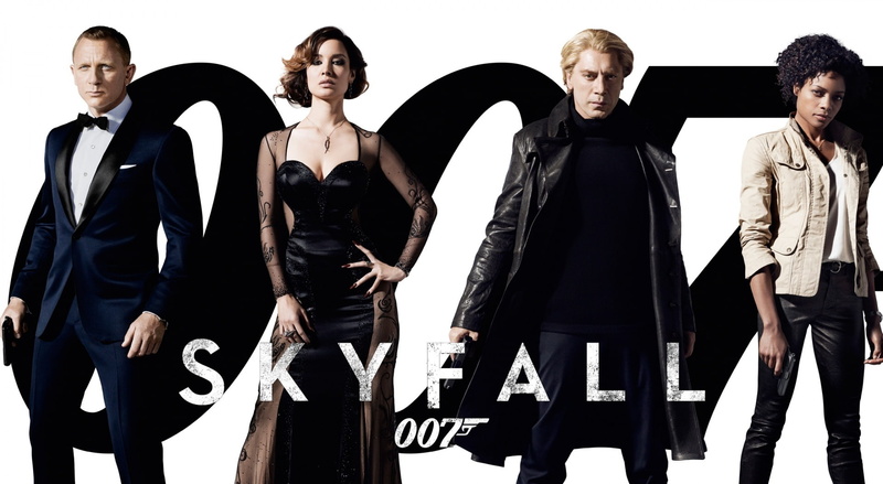 Movies, skyfall, james, three quarter length, men, james bond, young adult, front view, indoors, movie, fashion, group of people, 2012, studio shot, mature men