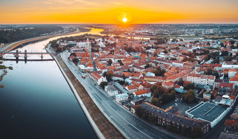 1080P, Lithuania, the city, Kaunas, sunset