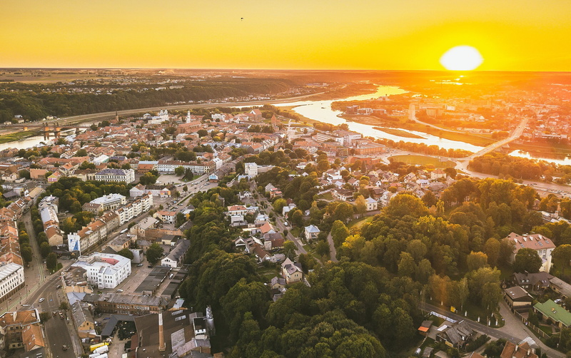 sunset, Lithuania, Kaunas, 1080P