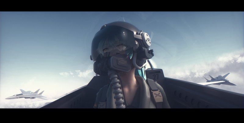 Bangeningmeng, anime, 5K, aircraft, jet fighter, anime girls