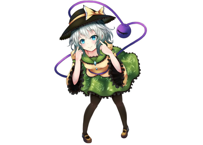 short, white, komeiji, pantyhose, touhou, eyes, koishi, hinauri, hair, skirt, nurupon, gray, 720P, blue, hat, ribbons