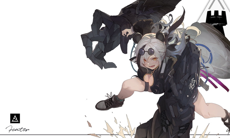 720P, cleavage, Arknights, simple background, Kuroduki, anime girls, anime, FEater (Arknights)