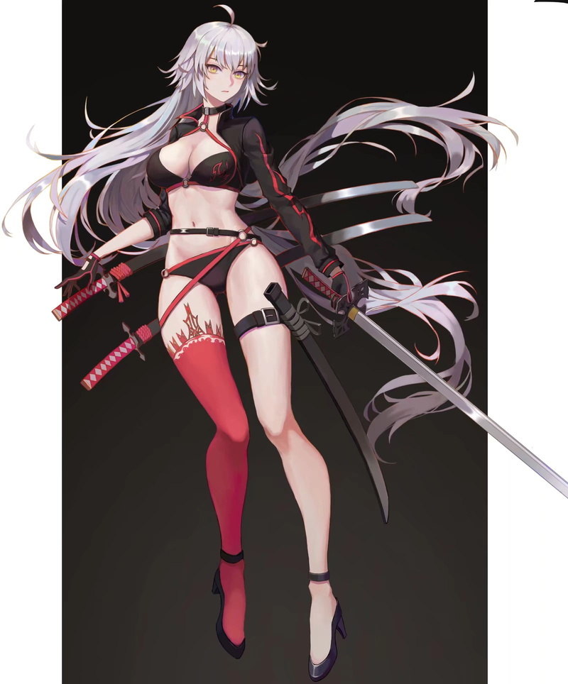 anime girls, Girl With Weapon, Fate/Grand Order, sketch (artist), Jeanne (Alter) (Fate/Grand Order), 1080P, anime