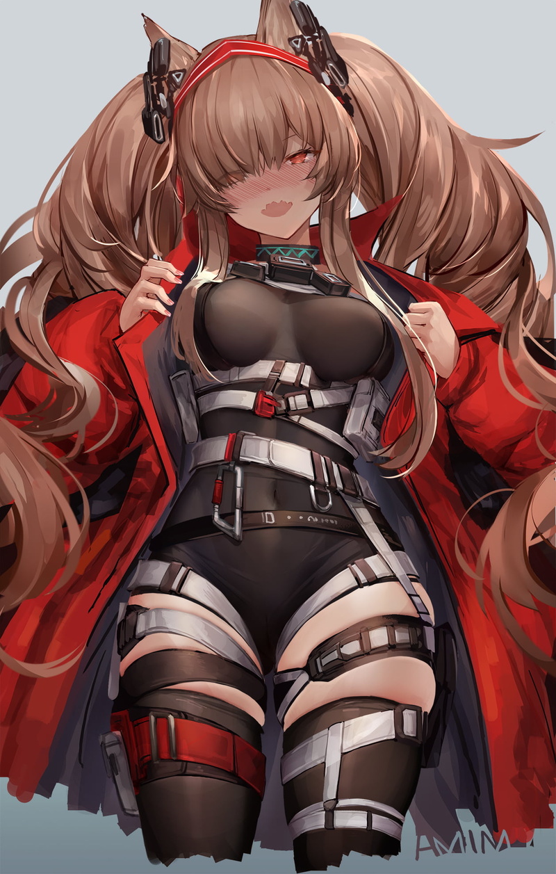 bodysuit, am1m, Angelina(Arknights), long hair, 1080P, anime girls, Arknights