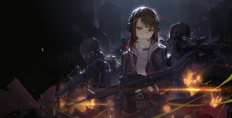 1080P, Kuroduki, anime girls, anime