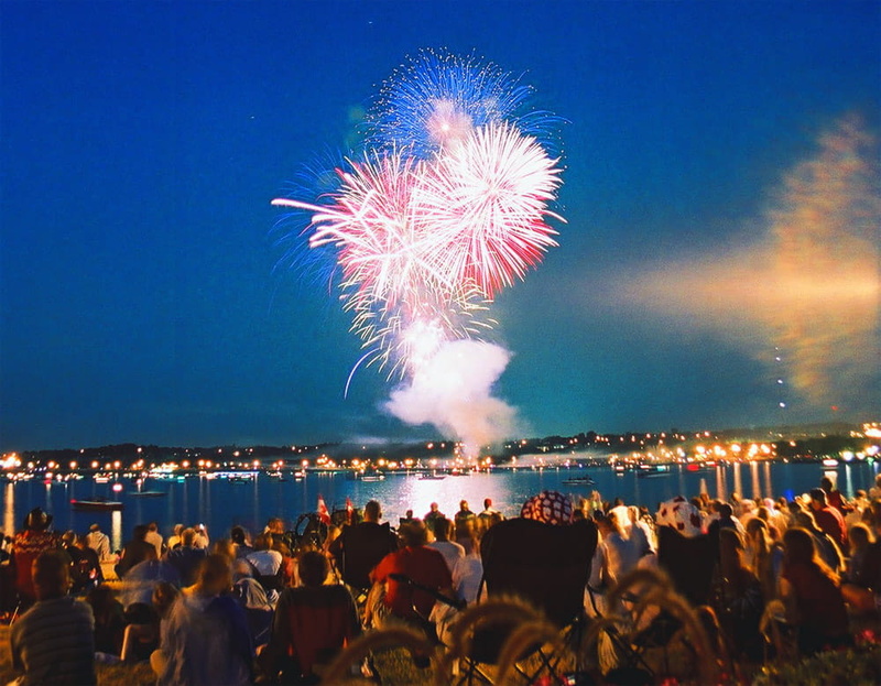 performance, event, party - Social Event, Ontario, Fireworks, large group of people, light, firework Display, Canada, real people, barrie, illuminated