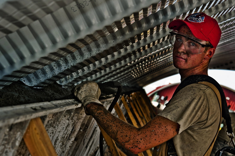 focus on foreground, men, safety glasses, working, adult, holding, working hard, manual work, helmet, brown, concrete, worker, metal industry, industry