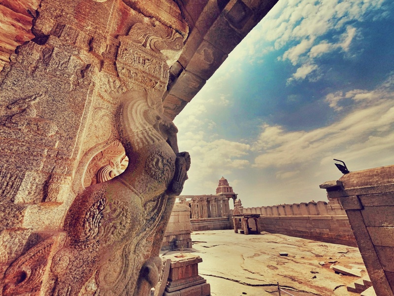 pr, hindu, concrete, representation, temple, belief, cloud - sky, place of worship, travel, archaeology, photo, andhra, building, brown, architectural column