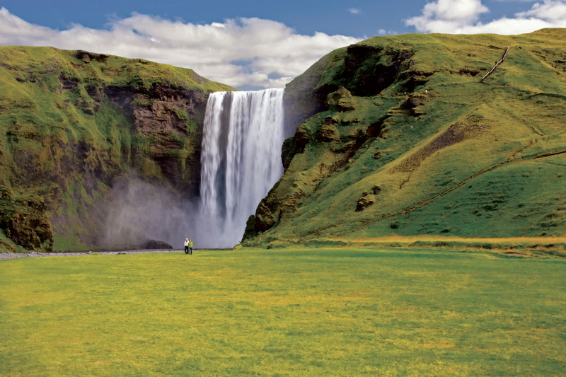 scenics, water falls, standing, PR, nature, Arctic, front, Silversea, mountain, falls, iceland, 4K, man, waterfall, cruise, outdoors, water, travel, daytime