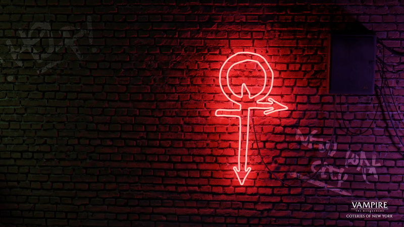 neon lights, Vampire: The Masquerade, Coteries of New York, graffiti, frame, 1080P, Ankh, street art, New York City
