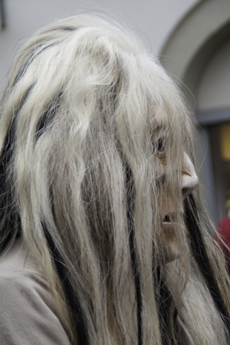 haes, one person, fasnet, fear, mask, evil, masquerade, swabian alemannic, 5K, indoors, ghost, long hair, costume, customs, portrait, superstition, weird