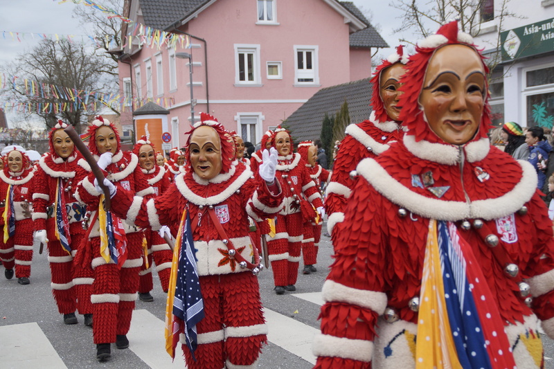 custom, celebration, 5K, city, move, germany, red, customs, carved, haes, building exterior, masquerade, haestraeger, portrait, day, face, person, larva
