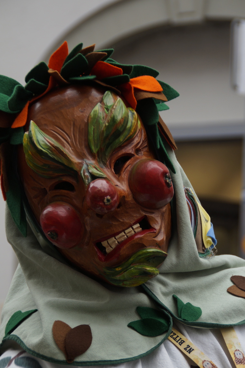 sculpture, creativity, wooden mask, costume, table, focus on foreground, haestraeger, 5K, carved, fasnet, guild group, swabian alemannic, masquerade, move