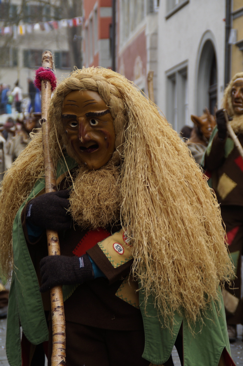 swabian alemannic, carnival, women, warm clothing, masks, looking at camera, standing, masquerade, hairstyle, fools guild, fasnet, incidental people, day
