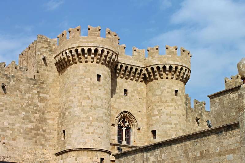 history, fort, rhodes, knights hospitaller, 4K, places of interest, stony, coast, nature, island, wall, built structure, blue, mediterranean, tower, tourism