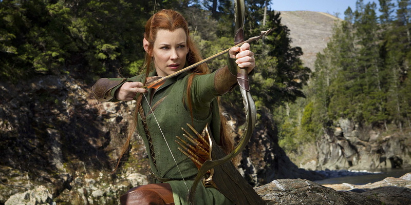 elf, 4K, arrow, actress, Evangeline Lilly, forest, Hobbit