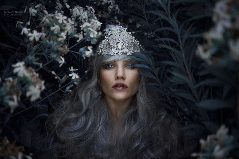 dark, women, Marketa Novak, 1080P, plants, fantasy girl, face, 500px