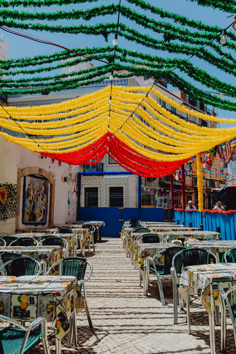 5K, portugal, lisboa, colorful, chair, lisbon, multi colored, anthony, alfama, feast, Europe, streets, empty, santo antonio, celebration, downtown, architecture