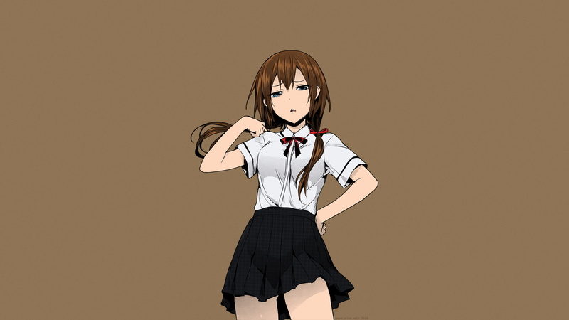 Hisasi, short skirt, manga, tsundere, blue eyes, twintails, anime girls, 1080P, brunette, school uniform, long hair, anime, schoolgirl