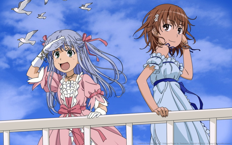 nature, Brown Hair, offspring, mammal, fun, clothing, Toaru Majutsu no Index, teenager, childhood, Long Hair, fantasy, Mikoto Misaka, Blue Hair, girls
