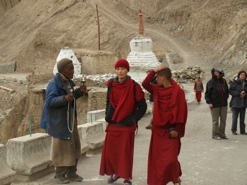 clothing, togetherness, real people, women, 2K, spirituality, woman, adult, building exterior, temple - Building, traditional clothing, ladakh, architecture