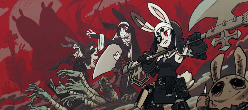1080P, nuns, Alexis Rives, ArtStation, bunny ears, artwork